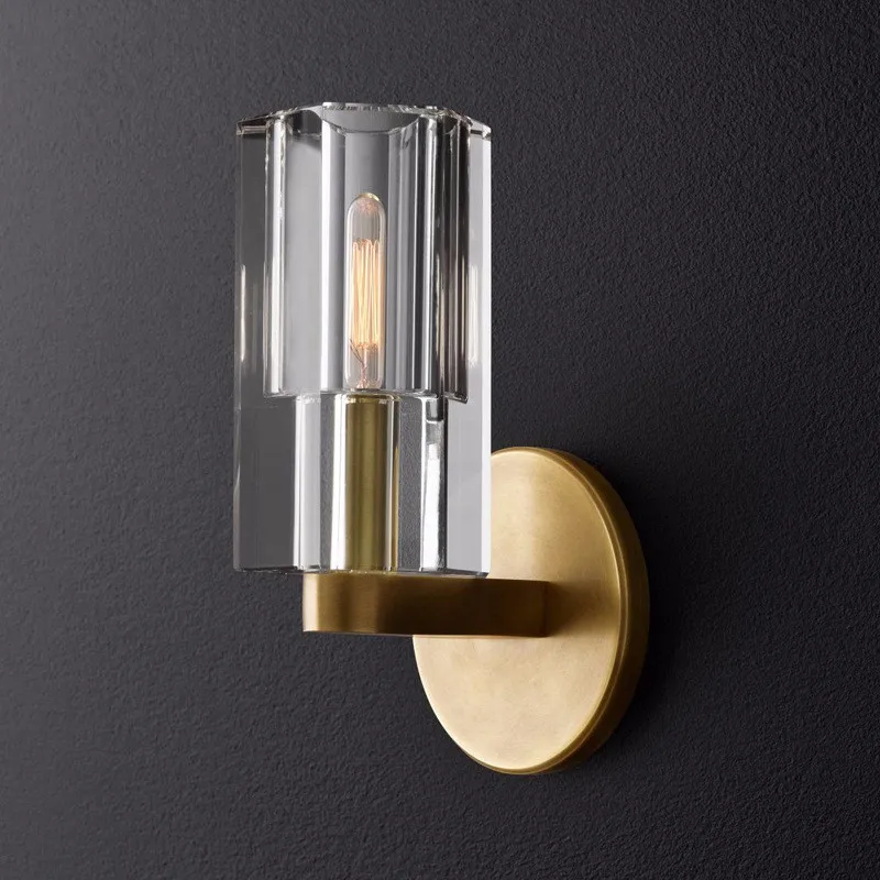 

Postmodern Minimalist Living Room Wall Lamps Corridor Aisle Bedside All Copper Crystal Nordic Style Creative Luxury Lighting