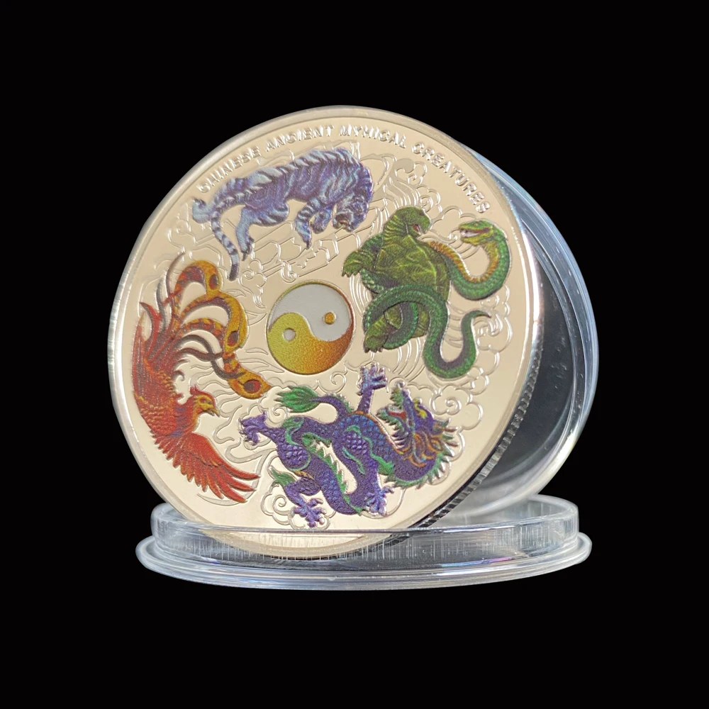 Красивая Китайская древняя Myhical Creatureb 1 унция Серебряная монета Элизабет II для