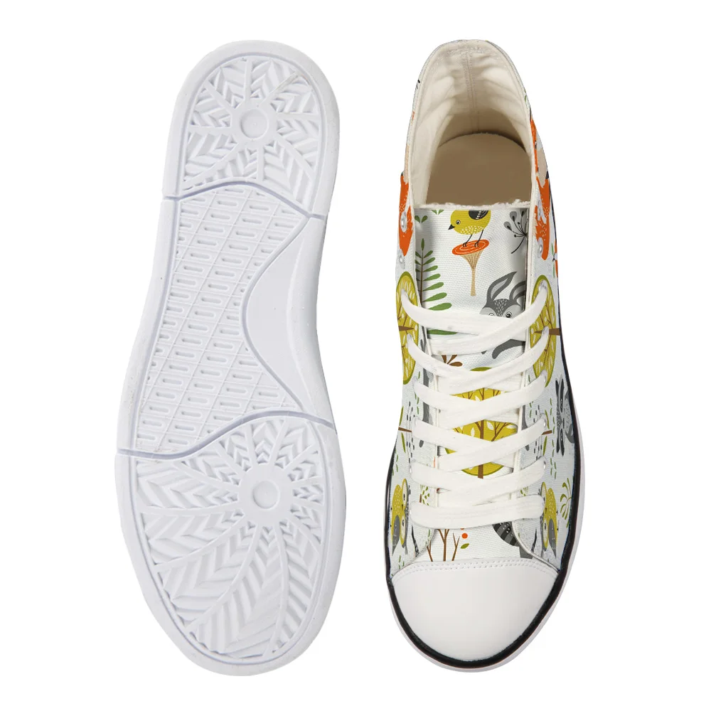 WHEREISART Женская полотняная обувь с героями мультфильмов Животные мира высокая