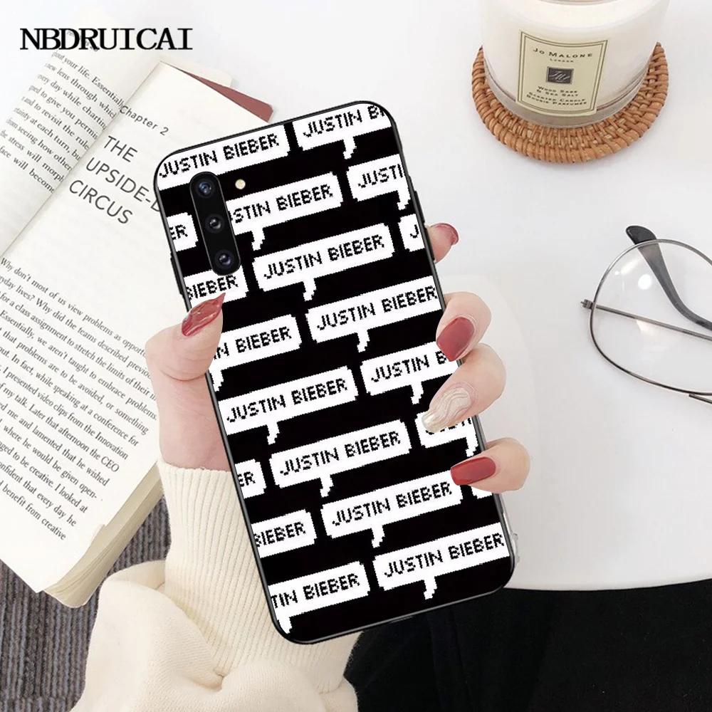 NBDRUICAI изменяет Джастин Бибер Чехол черный мягкий чехол для телефона Samsung Note 3 4 5 7 8 9