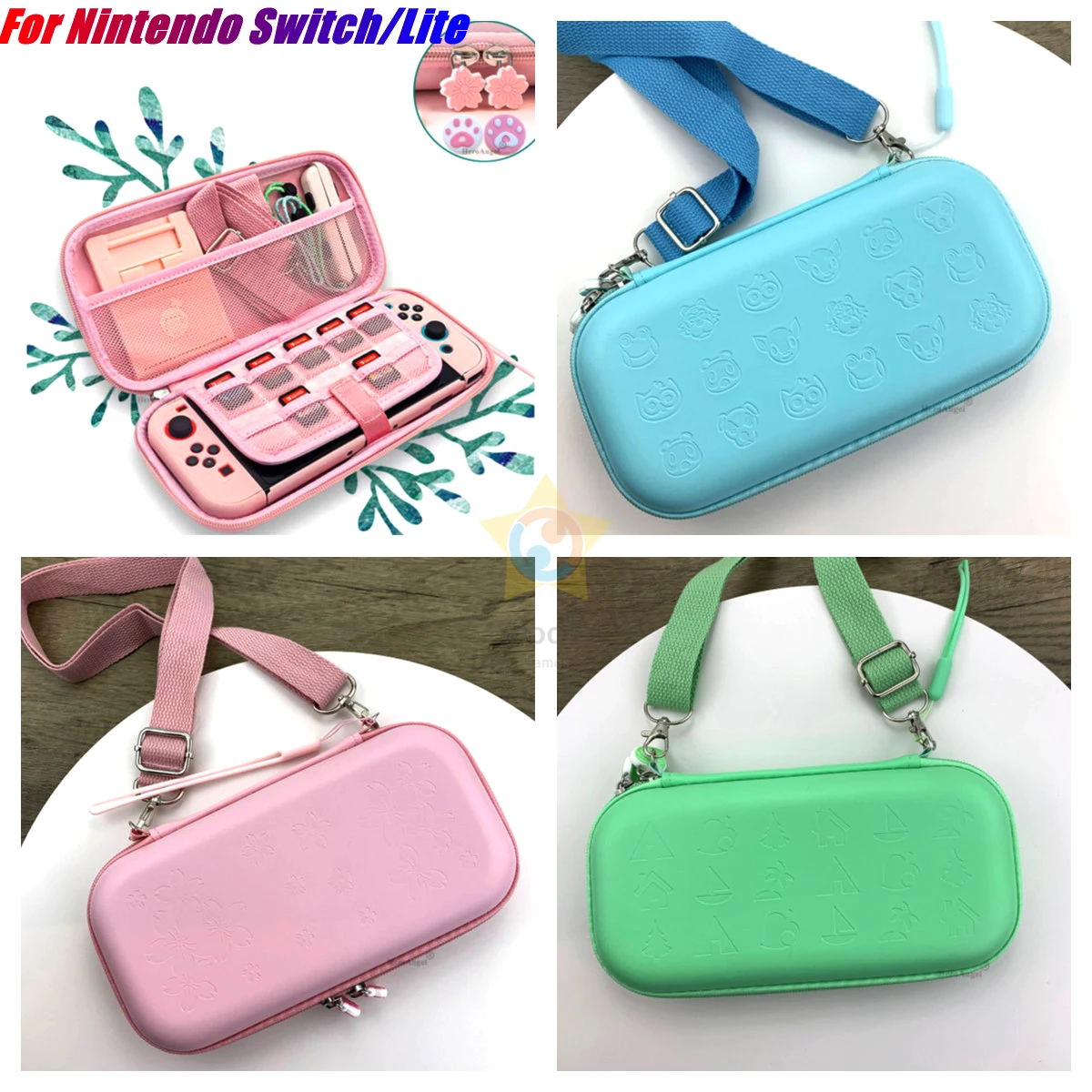 Чехол для Nintendo Switch Travel Cover Pink-Sakura Storage Bag PU Hard Box NS Shell For Lite Game Console Access | Электроника