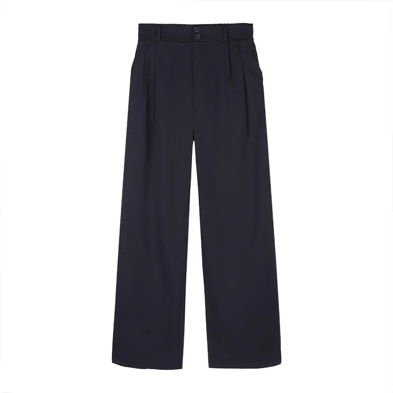 

Spring Autumn Black Wide Leg Pants Women Clothes Casual Solid High Waist Suit Pants Pantalon Femme Loose Streetwear Slacks Q4552