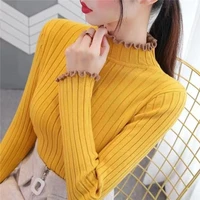 knitted sweater women 2022 autumn winter long sleeve knitwear sweaters feminino elastic basic korean style pullover mujer y938