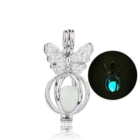 fine animal butterfly zircon luminous beads diy charms fit authentic european bracelets pendant jewelry making for women gift