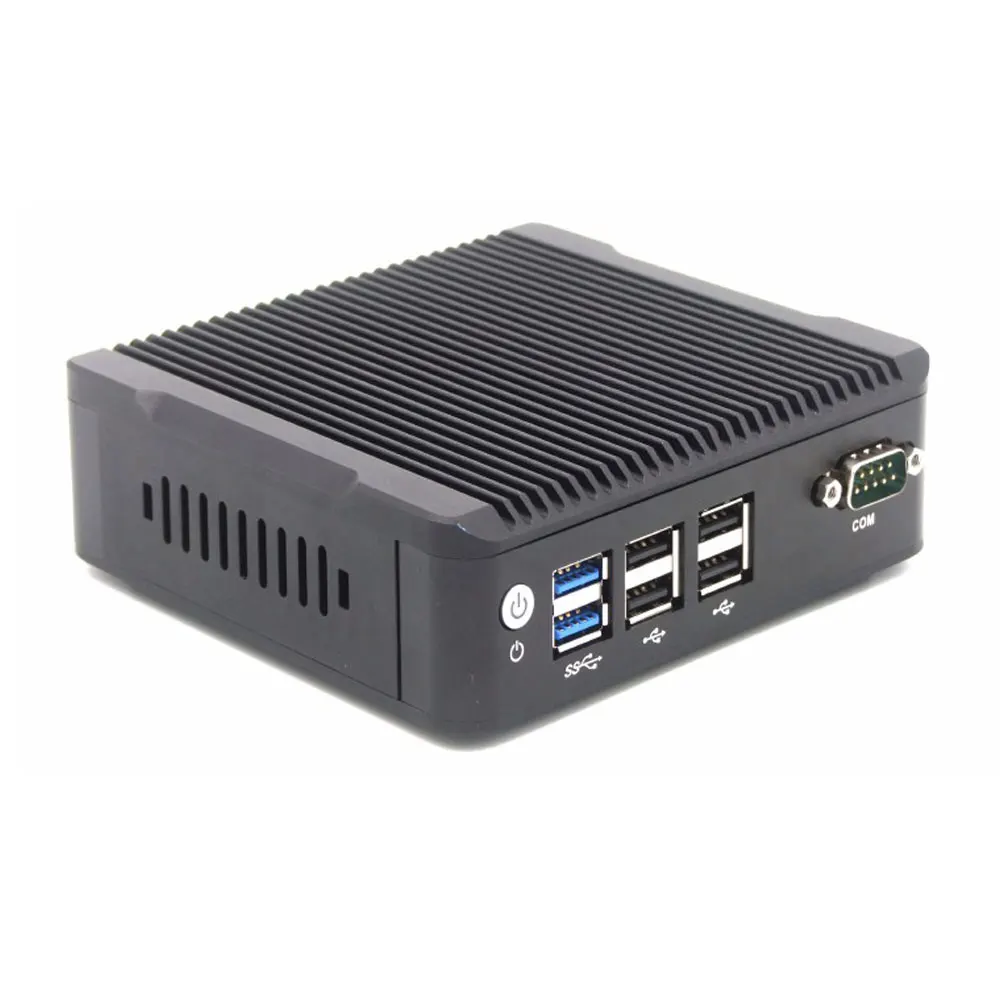 Мини ПК без вентилятора Eglobal четырехъядерный процессор Intel celeron N3160 2 * Lan HDMI HD graphic 4K