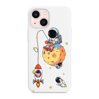 astronaut cartoon creative phone case for iphone 13 12 xs 11 pro max mini se 2020 6 6s 7 8 plus x xr cases color white funda