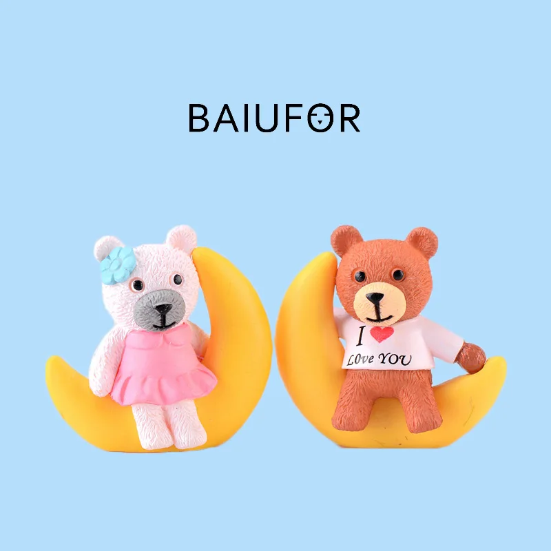 BAIUFOR Miniatures мультфильм медведь на Луне пара сказочный садовый гном микро пейзаж