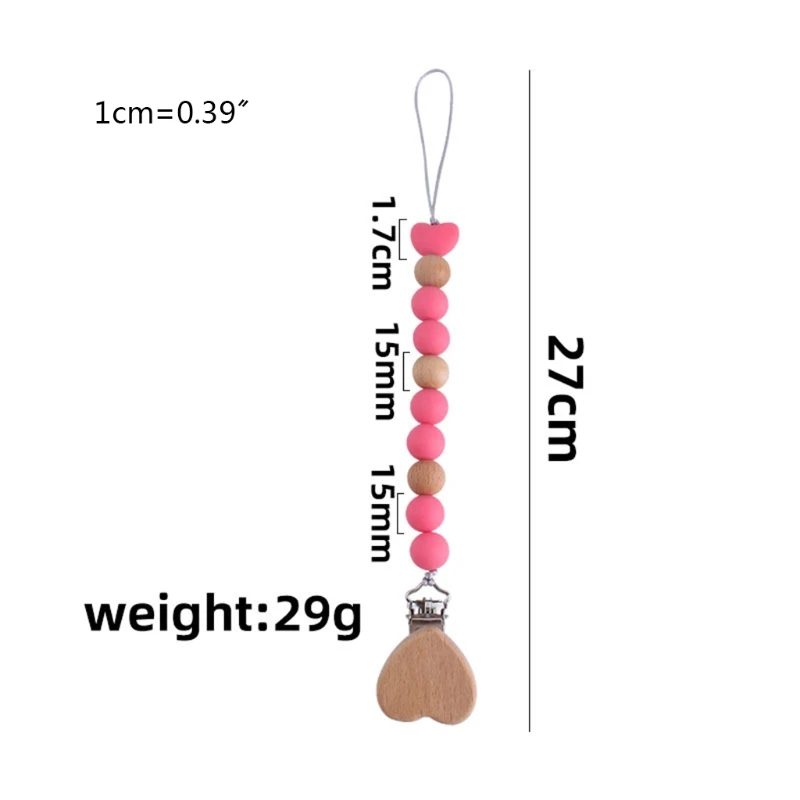 

Newborn Pacifier Clip Chain Silicone Beads BPA Free DIY Dummy Nipple Holder Soother Baby Teething Chewable Toys