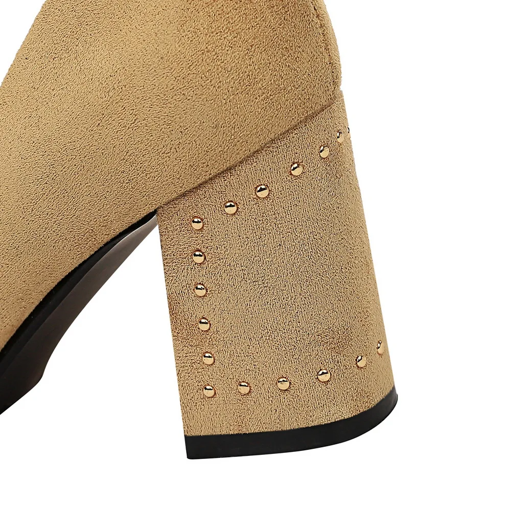 2021 женские туфли на высоком каблуке 7 5 см Женская обувь с заклепками массивном