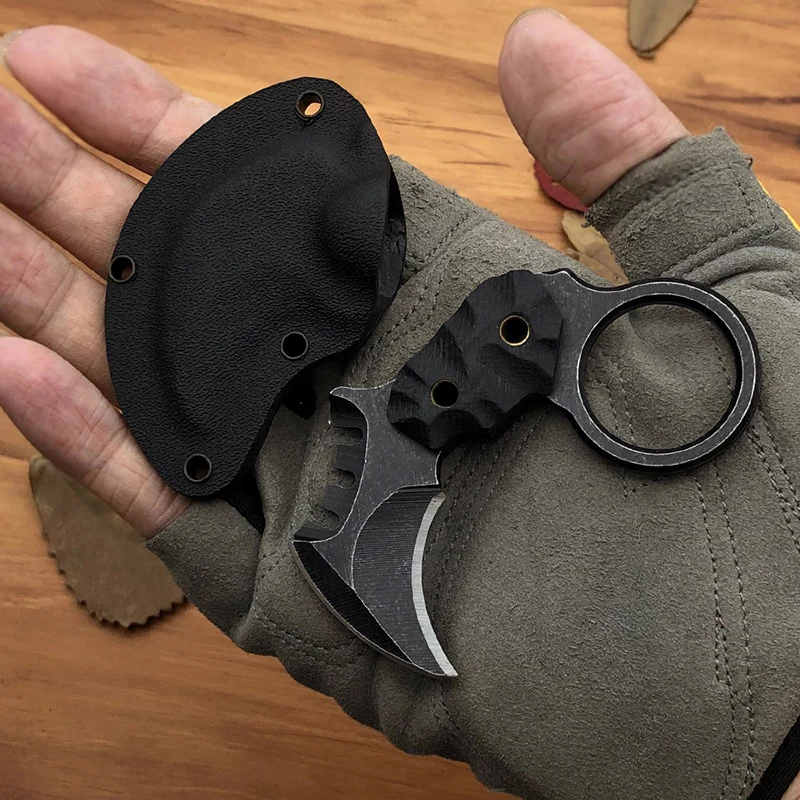 Высокое качество выживания EDC Мини Karambit нож острый маленький шейный нож Тактический Kydex оболочка cs go Карманный Коготь Инструмент cuchillo faca