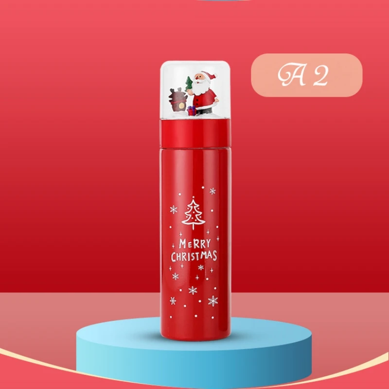 

Cute 3D Elk Santa Thermos Cartoon Water Cup Coffee Mug 304 Stainless Steel Thermos Mug Merry Christmas New Year Gift 380ml