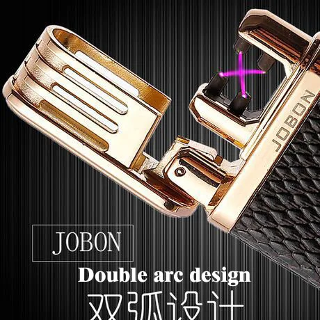 Креативный новый кожаный индукционный двойной дуговой USB зарядка зажигалка