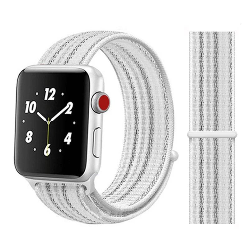 White Streak Нейлоновый ремешок для Apple Watch серии 5 42 мм iwatch 44 мм ремешок 38 мм 40 мм iwatch sreies 4 3 2 pulseira браслет ремешок для часов - Цвет ремешка: White Streak