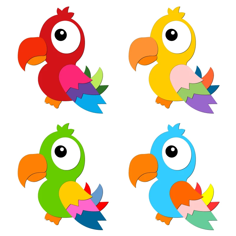 Новые деревянные штампы в виде попугаев для скрапбукинга режущие обычных