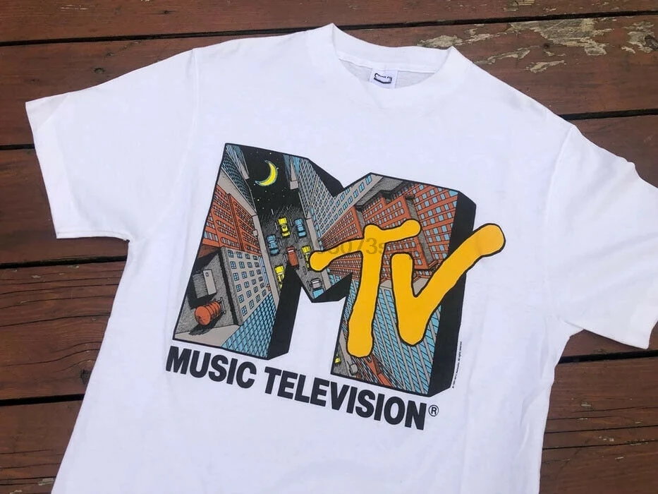 Винтажная рубашка 1991 MTV Нью Йорк|Мужские футболки| |