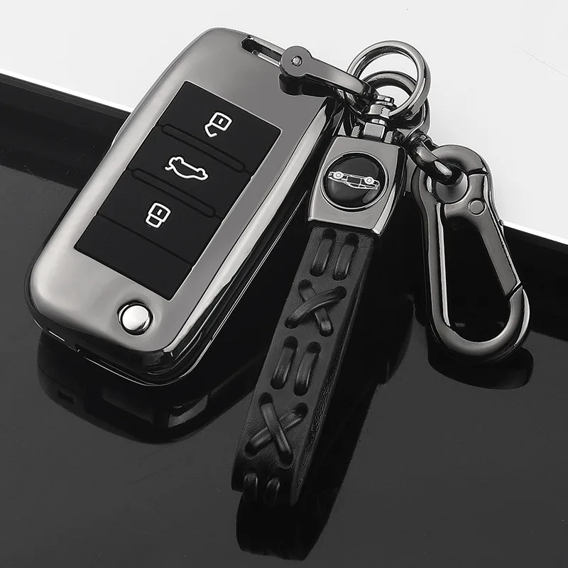 

Galvanized Alloy Car Key Case Cover Protection For Roewe RX5 2017 year for MG ZS Auto Key Shell Keychain Accessories