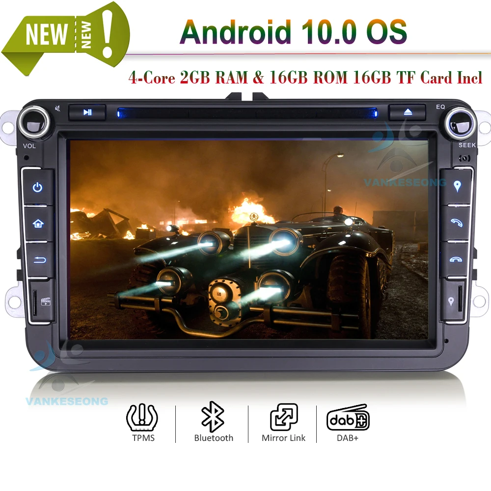 Автомагнитола на Android 10 0 с Bluetooth Автомобильный мультимедийный DVD-плеер Wi-Fi