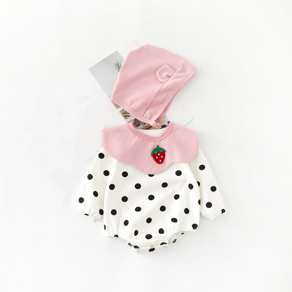 2019 комплекты для младенцев комбинезон с рисунком и Кепка ребра | Мать ребенок