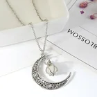 Новинка, 1 штука, Хэллоуин, призрак, полое ожерелье с Луной, любовь, клетка со светящейся бусиной короткое ожерелье с подвеской, ожерелье