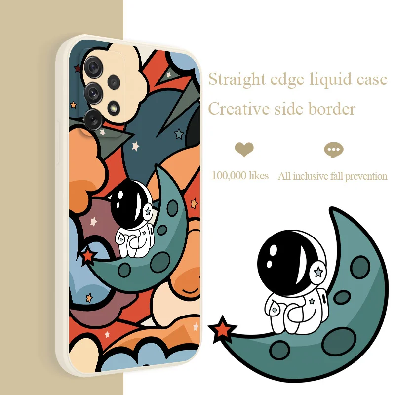 Astronaut Case For Samsung A72 A52 A42 A32 A22 A21S A02S A12 A02 A71 A51 A41 A31 S21 S20 FE S10 S9 Ultra Plus Phone Back Cover