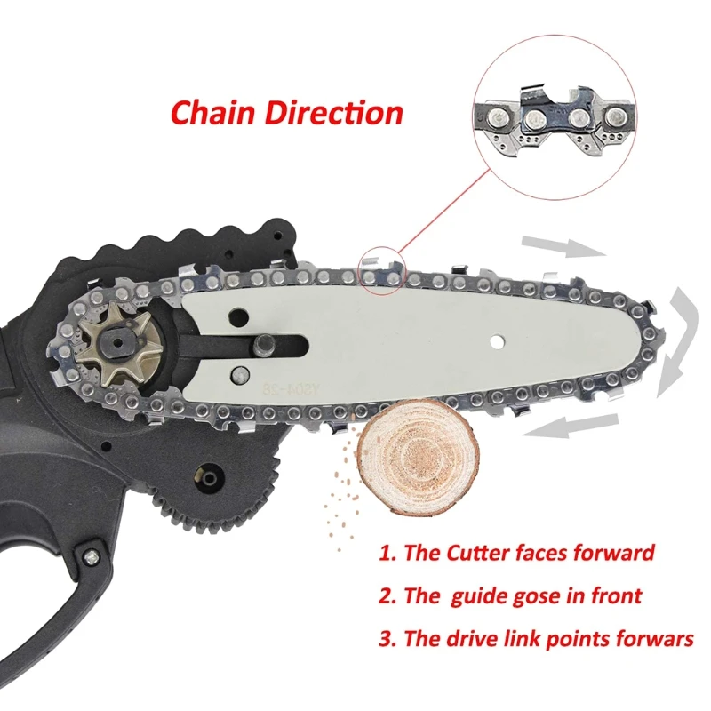 

4 Inch Replacement Chain Electric Electric Saw Accessory Mini Steel Chainsaw Chain for Electric Pruning Saw Garden Logging G8TB