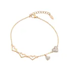 MxGxFam (18 см + 3 см) браслет с милым сердцем для женщин 18k Позолоченные Модные ювелирные изделия без свинца и никеля
