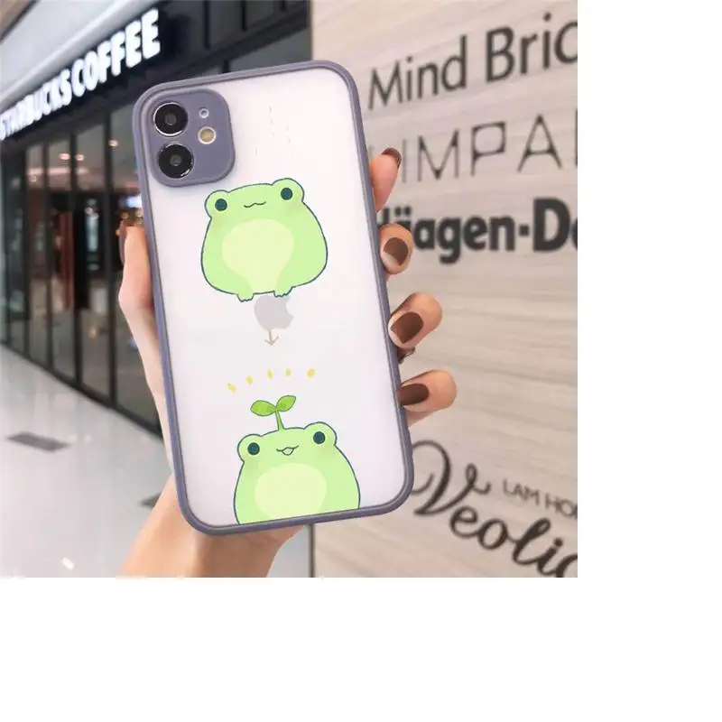 

Frog cute cartoon pattern luxury Phone Cases fundamatte transparent For iphone 7 8 11 12 plus mini x xs xr pro max cover