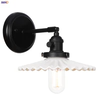 iwhd japan style ceramic led wall light fixitures bathroom mirror stair switch wandlamp black metal wall lamp sconce lighting