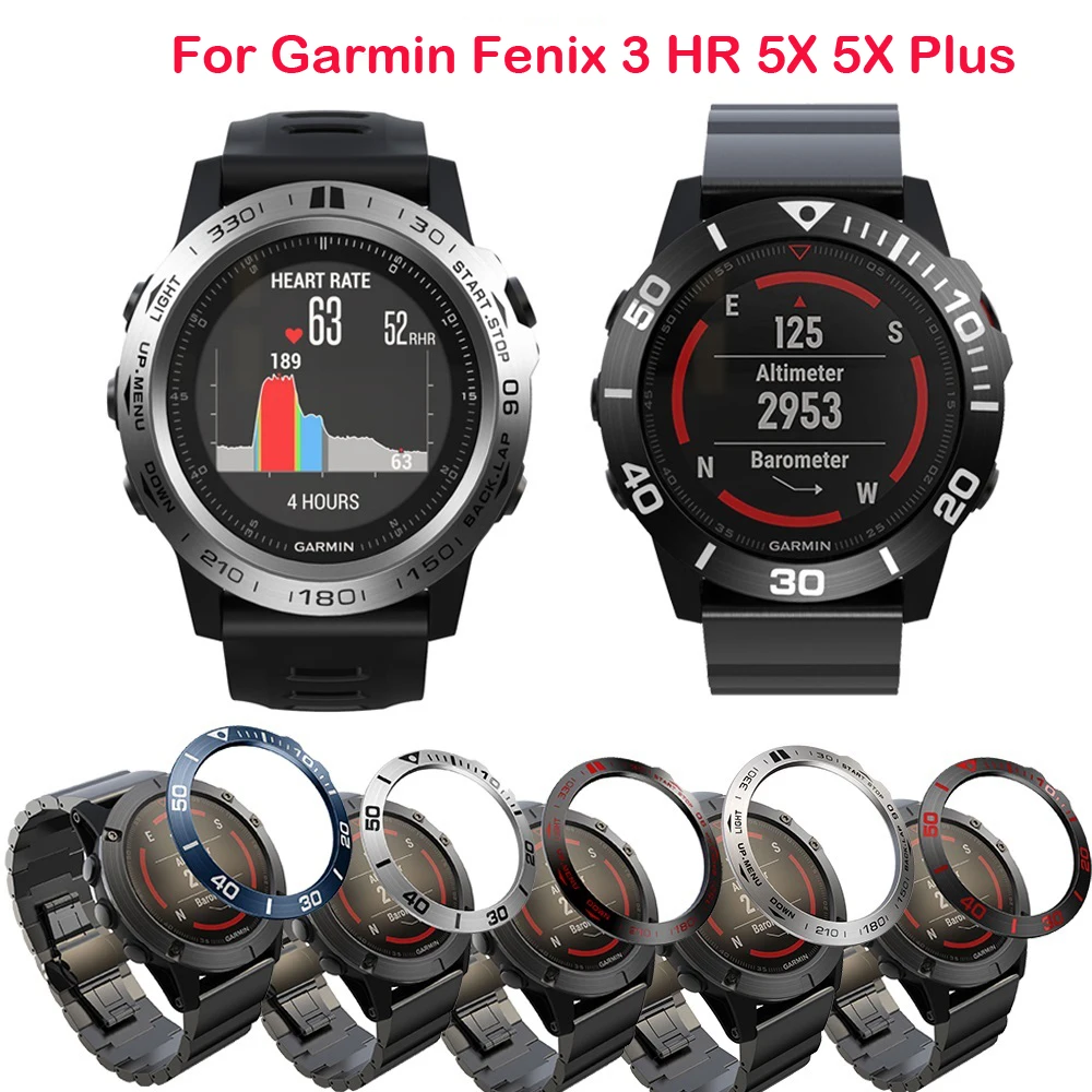 

Металлический Корпус рамка для смарт-часов Garmin Fenix 5/5X/3, циферблат, кольцо, Стайлинг, чехол, клейкая крышка, кольца с защитой от царапин