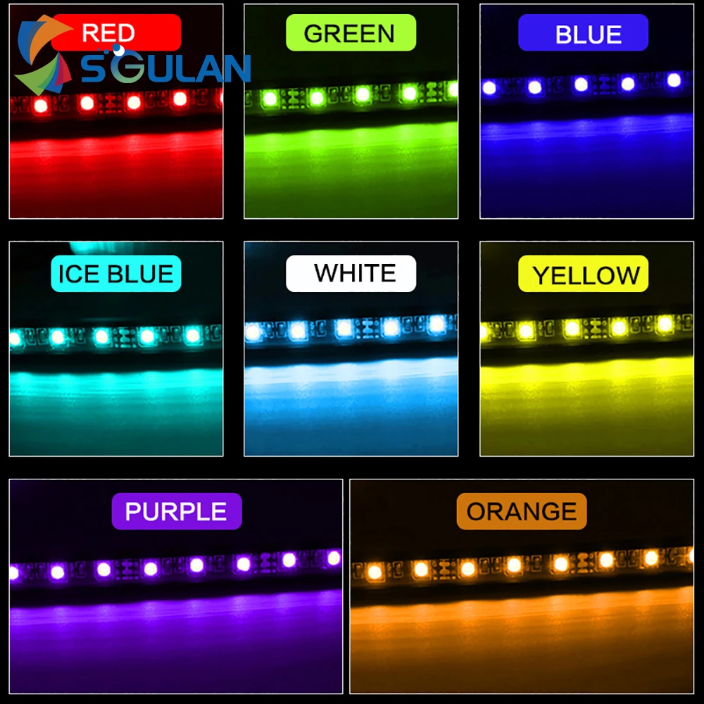 Автомобильный окружающий светильник автомобильный 5050 9 светодиодов с пультом