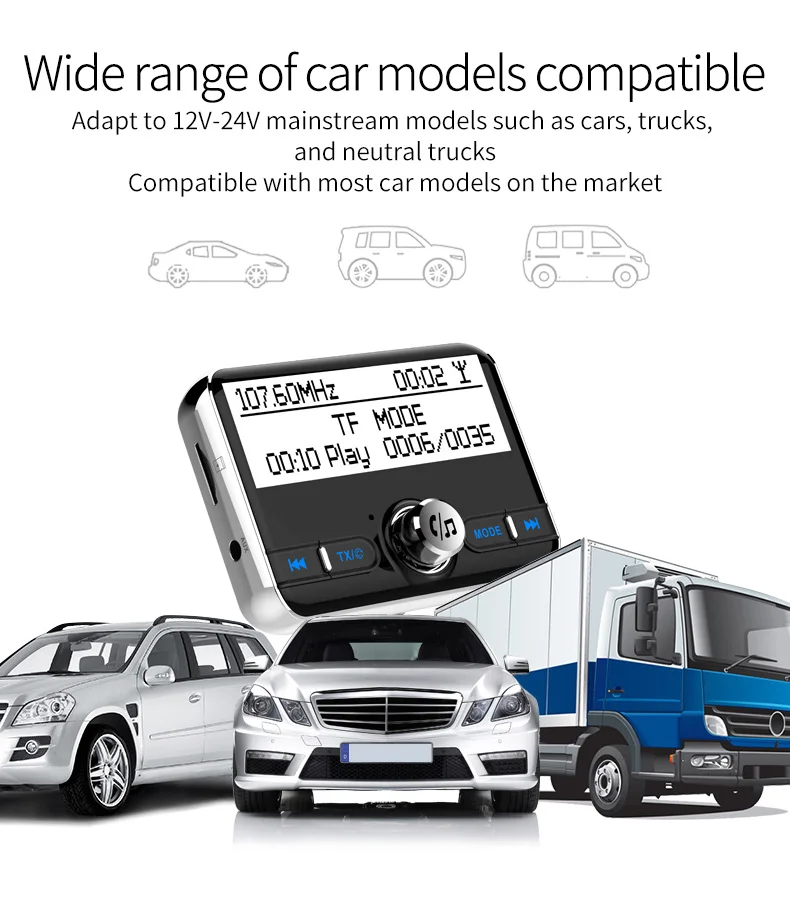 Jilang автомобильный DAB+ цифровое радио в автомобиле с fm-передатчиком AUX Bluetooth Hands-Free Kit цифровое аудио вещание USB QC3.0 зарядное устройство