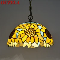 outela tiffany pendant light modern led lamp flower figure fixtures for home dining room decoration