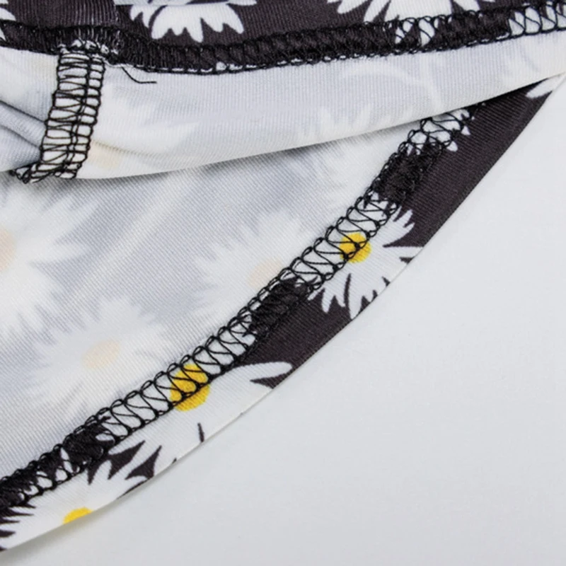 

Skinny Daisy Print Mini Dresses Women Street Leisure Party Dress Pleated Aesthetic Vacation Style Dress