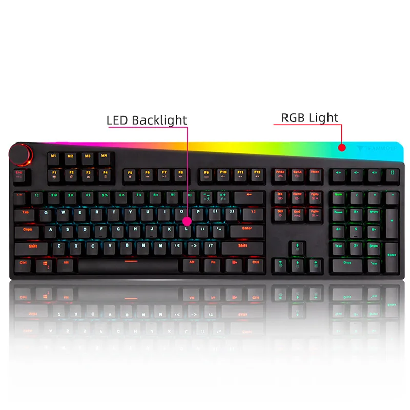 Профессиональная игровая механическая клавиатура RGB с подсветкой 112 клавиш