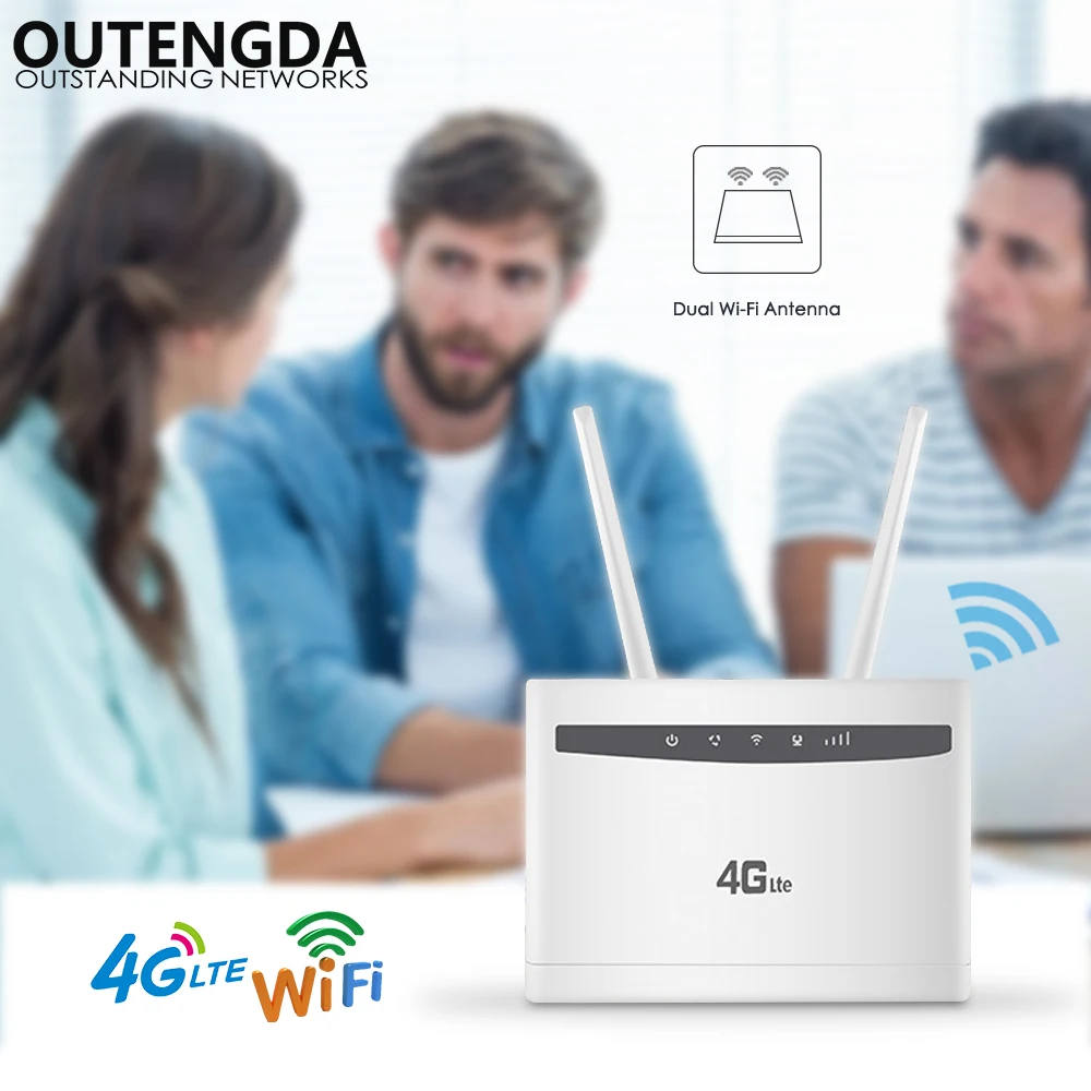 4G WiFi роутер 300 Мбит/с беспроводной Wi-Fi Мобильный CAT4 LTE/3g/4G CPE роутер до 32 пользователей WiFi с sim-слотом мульти LAN& Dual ANTs