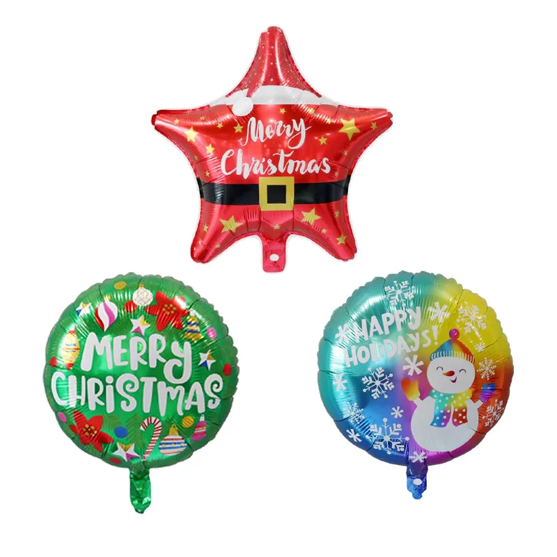 Рождественский воздушный шар с алюминиевой волной гелием Рождество снеговик Дед