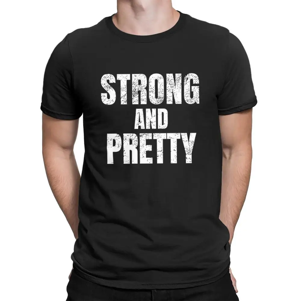 

Strong and Pretty funny strongman Workout Black T-Shirt Size S-3XL