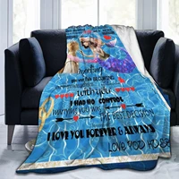 to my wife mermaid prince flannel fleece blanket for couch bed sofa ultra soft cozy blankets for kids adults