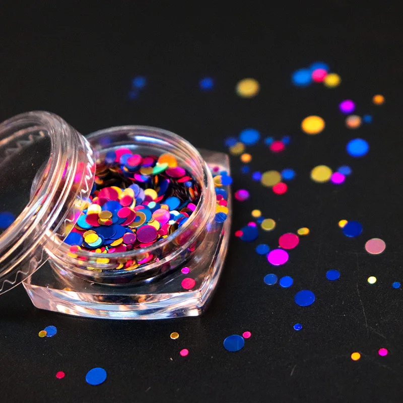 

Nail Art Sequins Laser Symphony Mixed Size Dot Patches Nail Accessories DIY Nail Art Patches Art Deco Patches 3G Square Bottle