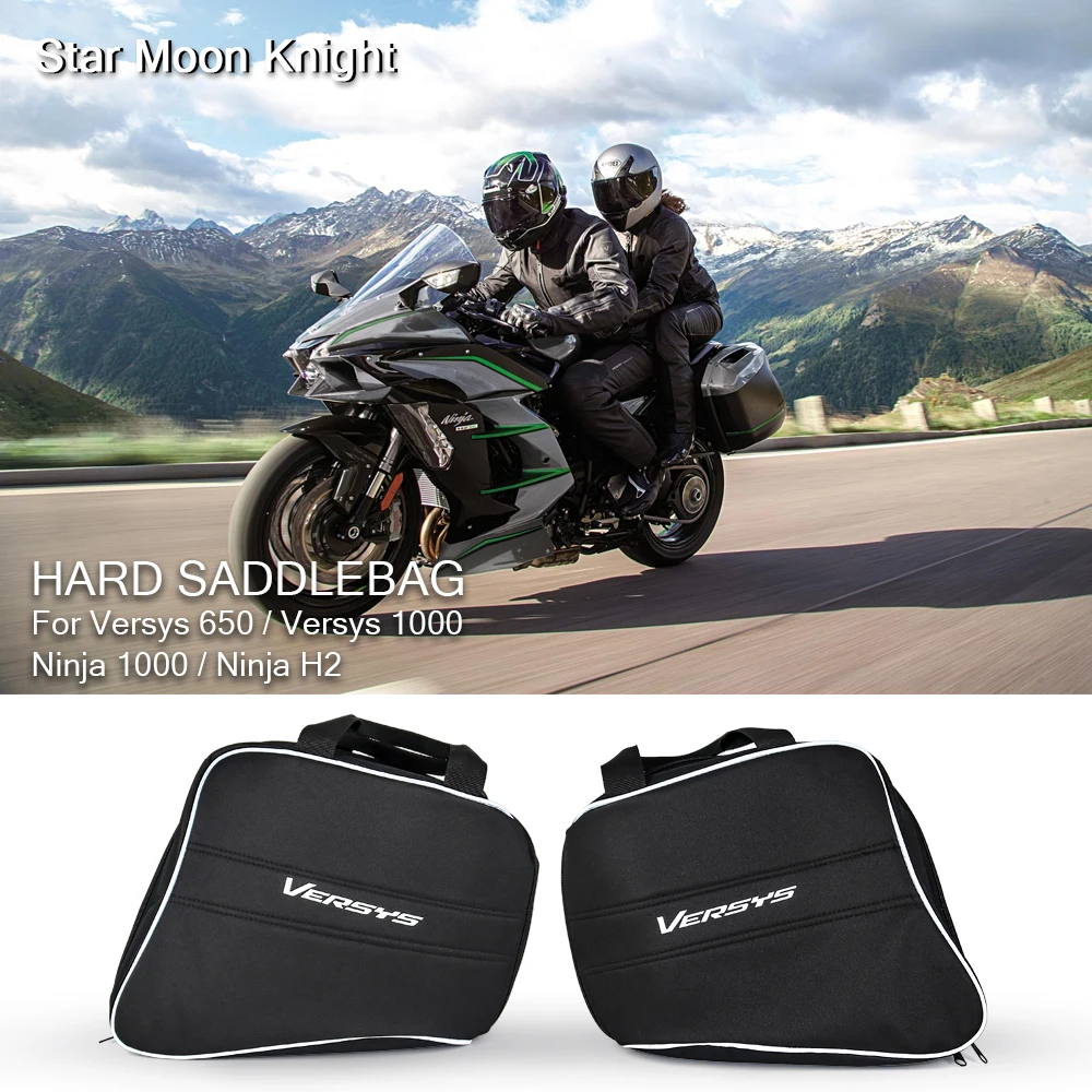 For Kawasaki Ninja H2 1000 Versys 1000 650 For KQR 28L Hard Saddlebag Liner Set Saddle Bags Travel Trunk Bag ​luggage bags