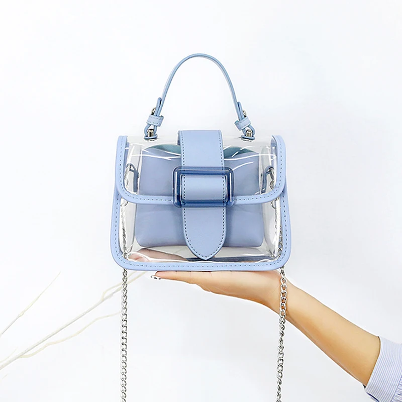 Ins ПВХ прозрачные женские сумки дамские водонепроницаемые пляжные тоут летние
