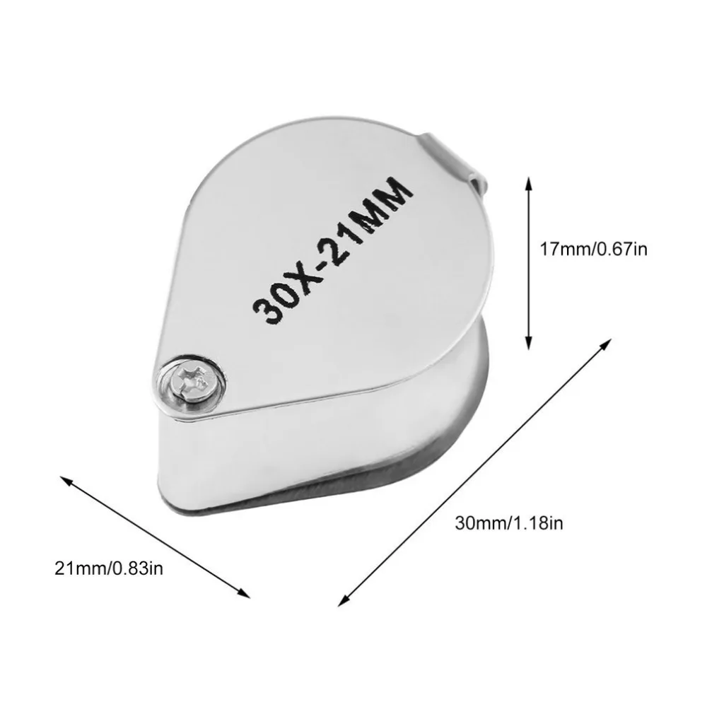 Портативное складное увеличительное стекло 30X Ювелирная Лупа для глаз петля