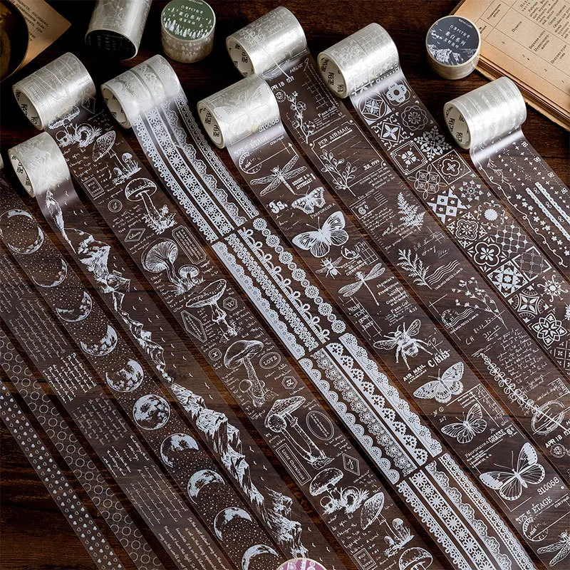 Винтажная наклейка с изображением растений поэзии леса Луны пуль журнала