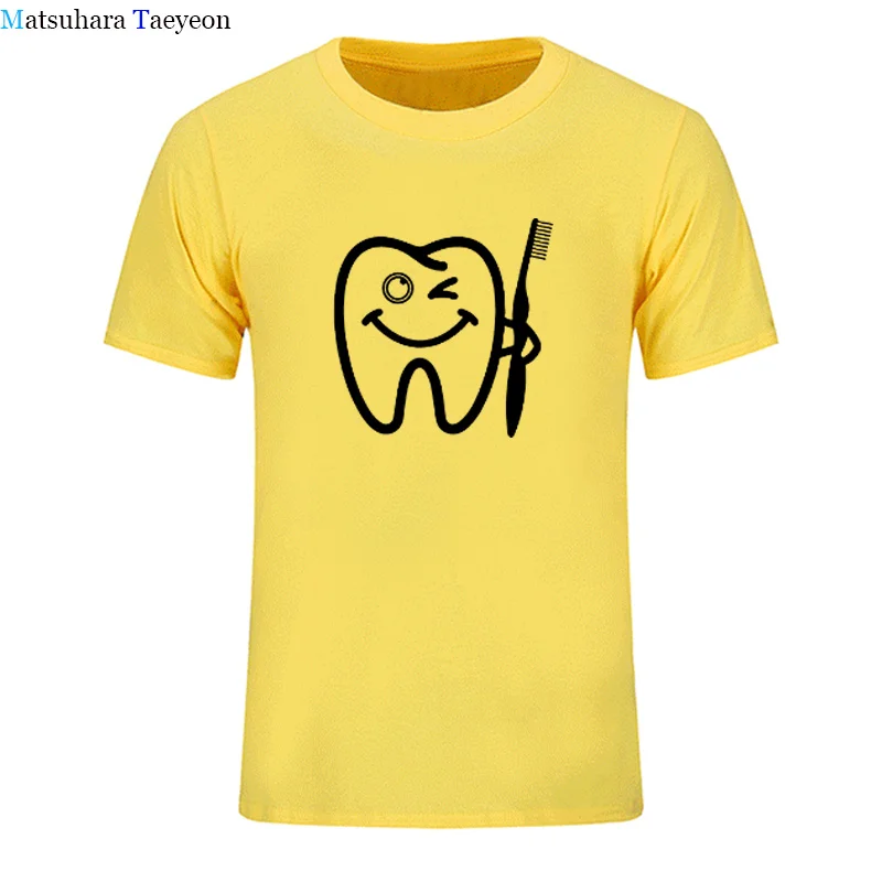

Dentist Happy Teeth Men Tshirt Gyms Fitness T Shirt Men Summer Casual Fashion Cotton Short Sleeve T Shirt Men