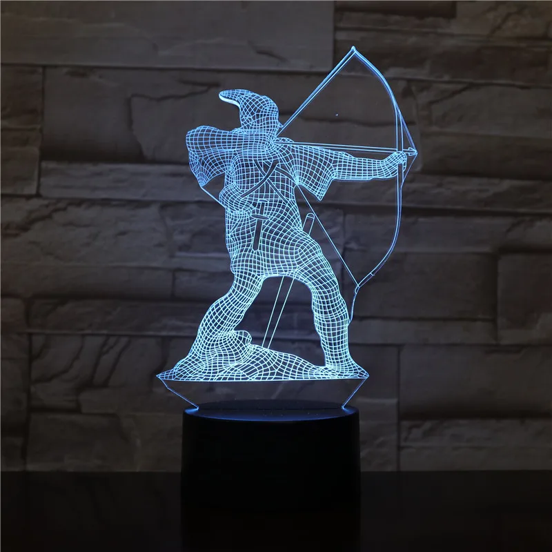 

3d-лампа, лучший подарок для детей, спортивный светильник для стрельбы из лука, Рождественское украшение, питание от батарейки, светодиодный ...