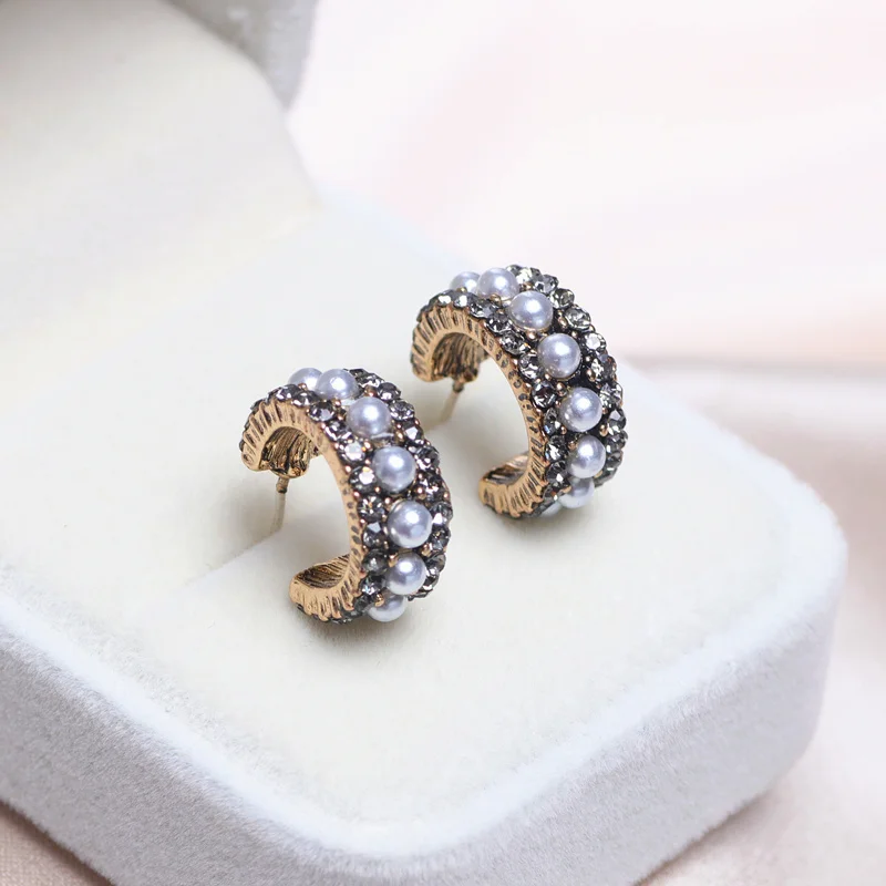 Винтажные антикварные круглые серьги золотого цвета для женщин серьги-кольца с