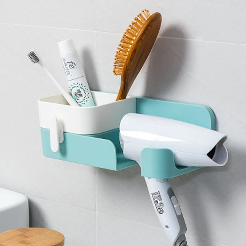 Ванная комната настенный пластиковый фен для волос Органайзер держатель мелочей