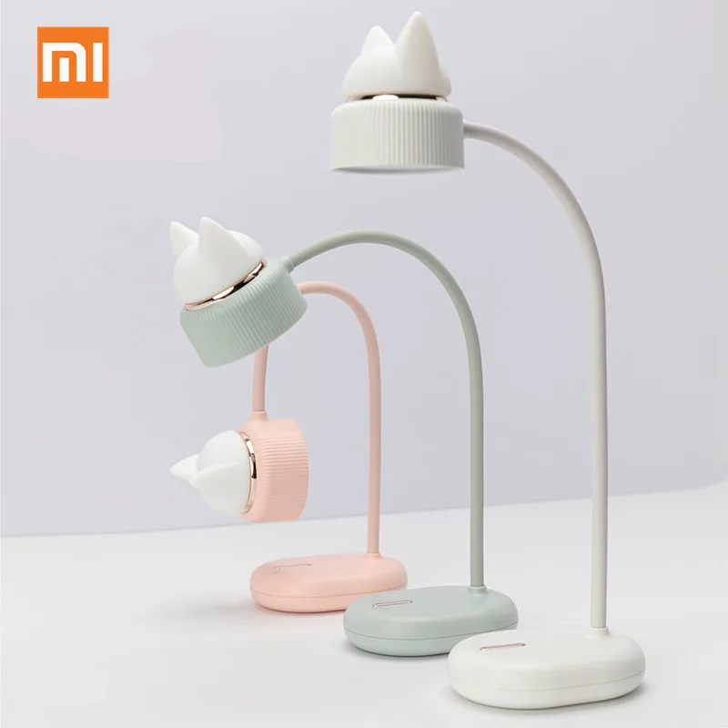 Mijia 3 жизни светильник для чтения 3 файла Регулируемый 360 ° изгиб двойной светильник источник настольная лампа USB Перезаряжаемый окружающий светильник светодиодный настольная лампа
