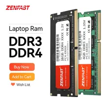 ZENFAST DDR3 DDR4 8GB 4GB 16GB Laptop Ram 1333 1600 2133 2400 2666MHz 204pin Sodimm Notebook Memory