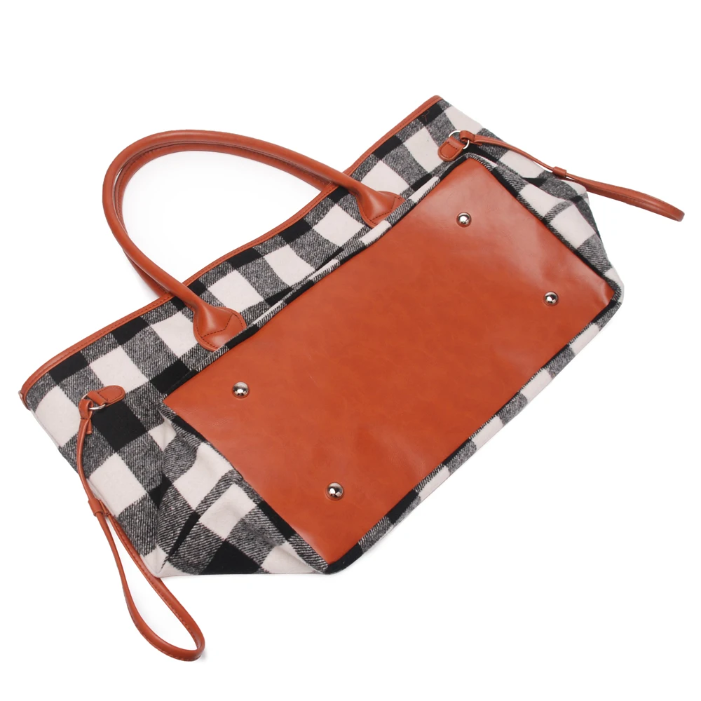 Большой образец холщовой тоут в красно-черную клетку рождественские сумки с